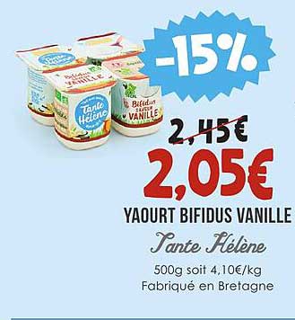yaourt bifidus vanille tante hélène