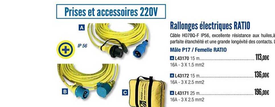 rallonges électriques ration