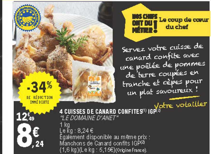 4 cuisses de canard confites igp "le domaine d'anet"