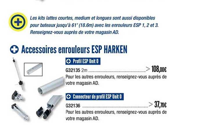 accessoires enrouleurs esp harken