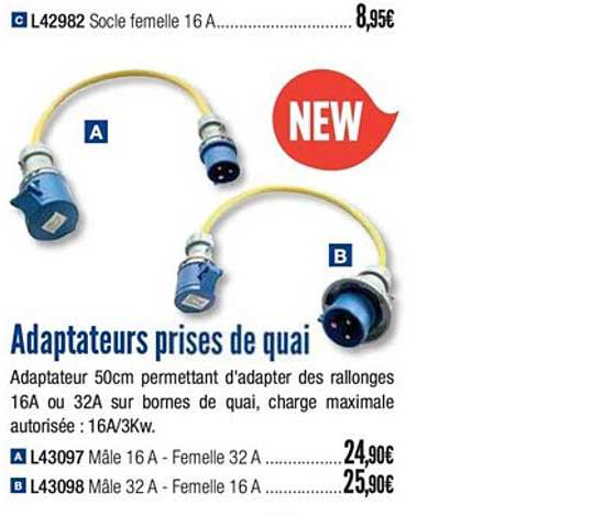adaptateurs prises de quai
