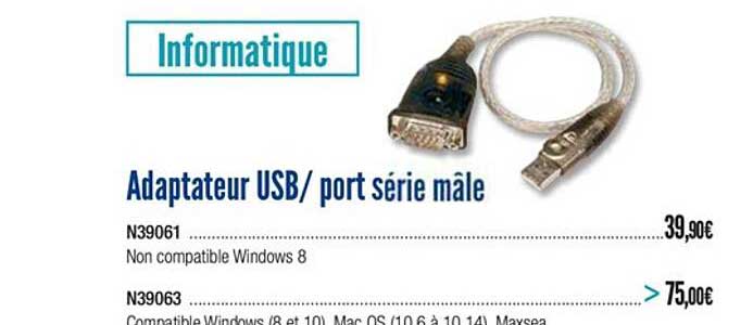 adapteur usb port série mâle