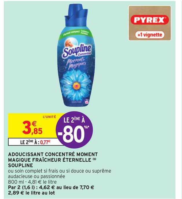 adoucissant concentré moment magique fraîcheur éternelle soupline