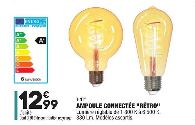 ampoule connectée "rétro" tint