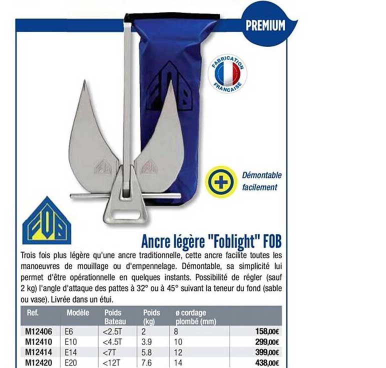 ancre légère foblight fob