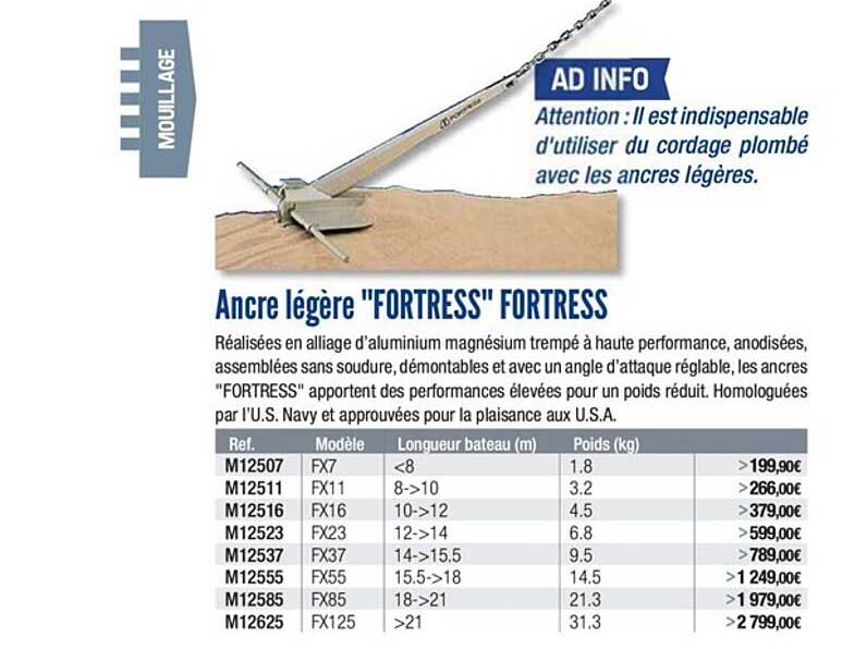 ancre légère fortress fortress