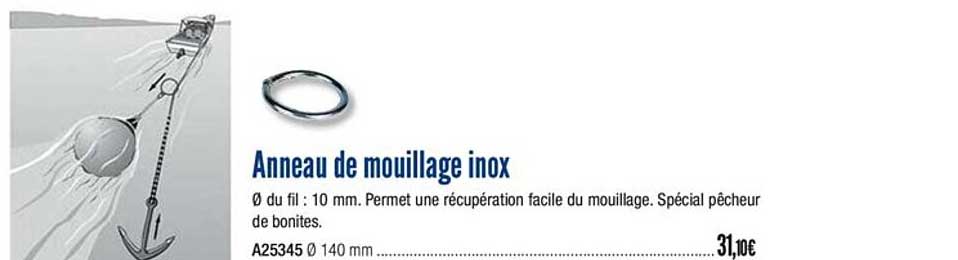 anneau de mouillage inox