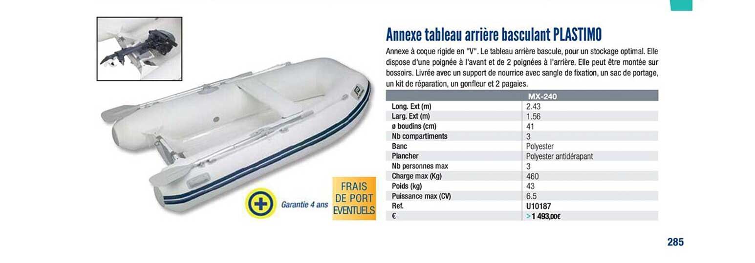 annexe tableau arrière basculant plastimo