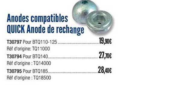 anodes compatibles quick anode de recharge
