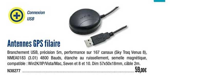 antennes gps filaire