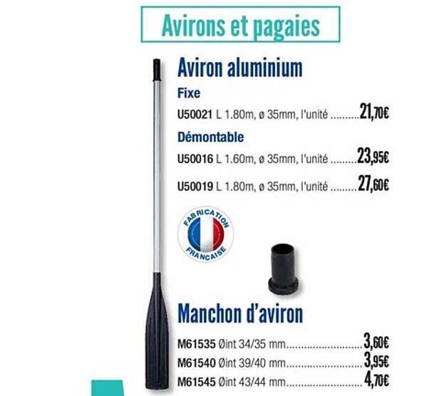 aviron aluminium manchon d'aviron