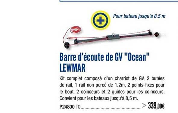 barre d'écoute de gv ocean lewmar