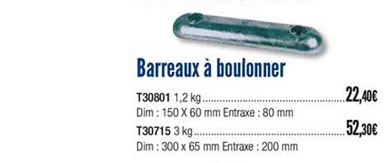 Barreaux à Boulonner