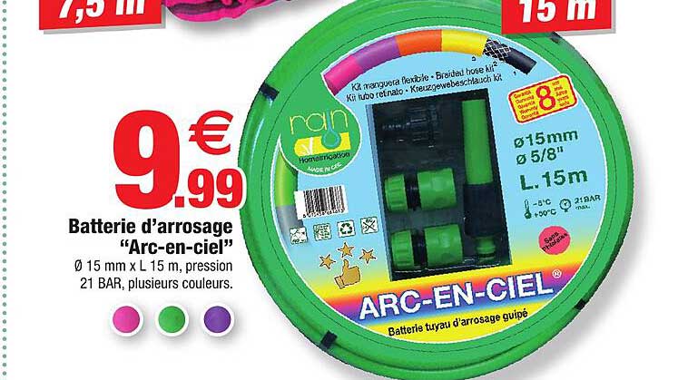 batterie d'arrosage "arc-en-ciel"