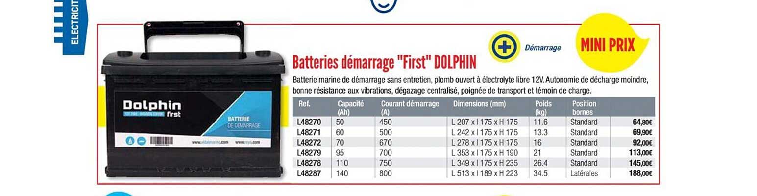 batteries démarrage frist dolphin