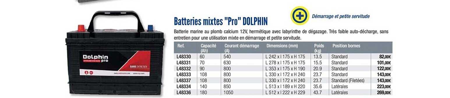 batteries mixtes pro dolphin