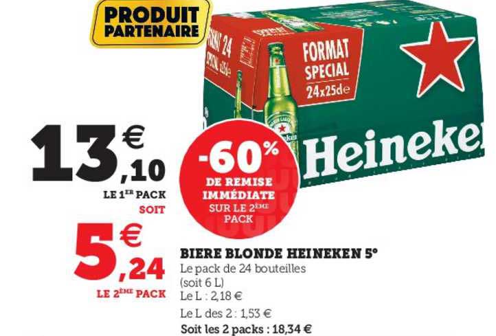 Bière Blonde Heineken 5°