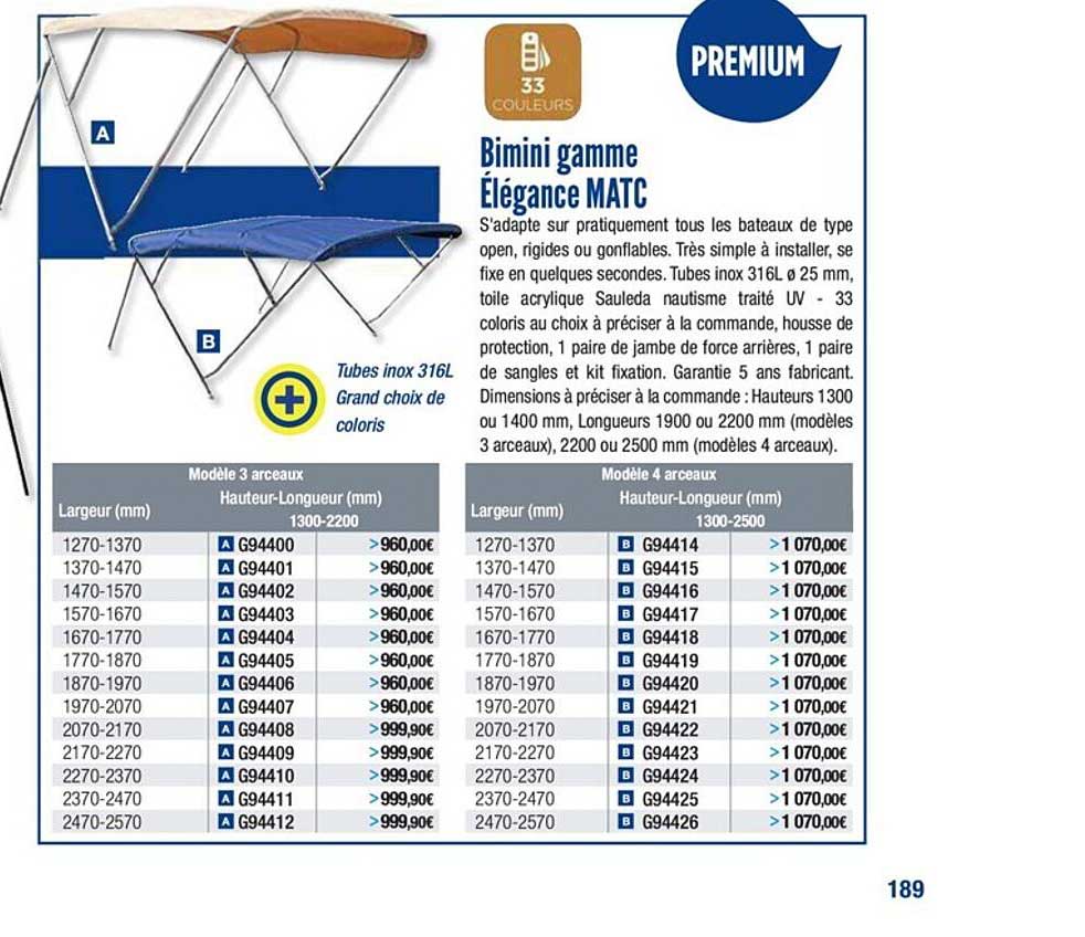bimini gamme élégance matc