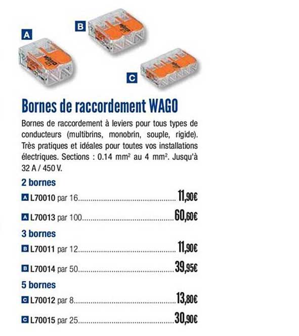 bornes de raccordement wago