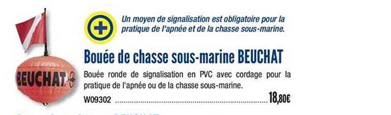 bouée de chasse sous marine beuchat