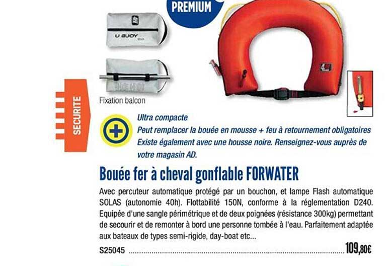 bouée fer à cheval gonflable forwater