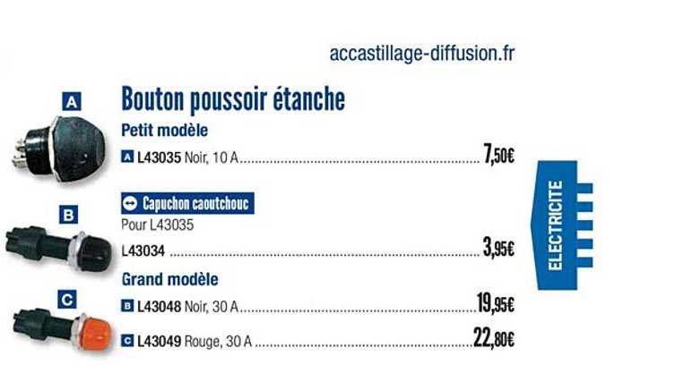 bouton poussoir étanche