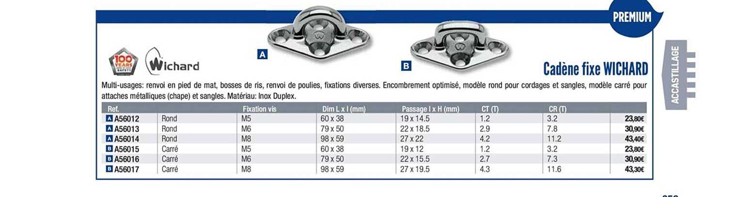 cadène fixe wichard
