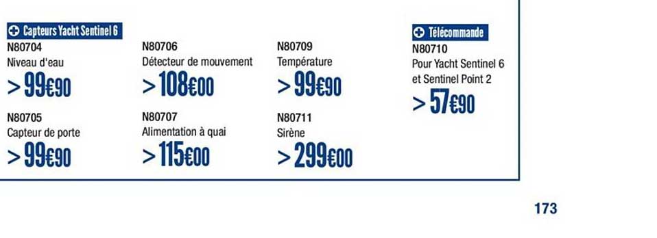 capteurs yacht sentinel 6 télécommande