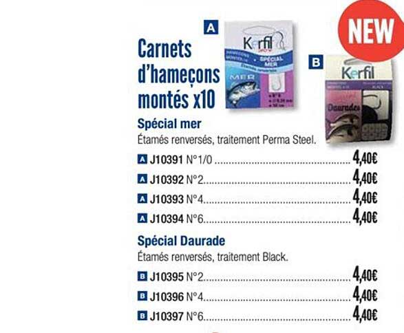 Carnets D'hameçons Montés X10 Spécial Mer Spécial Daurade