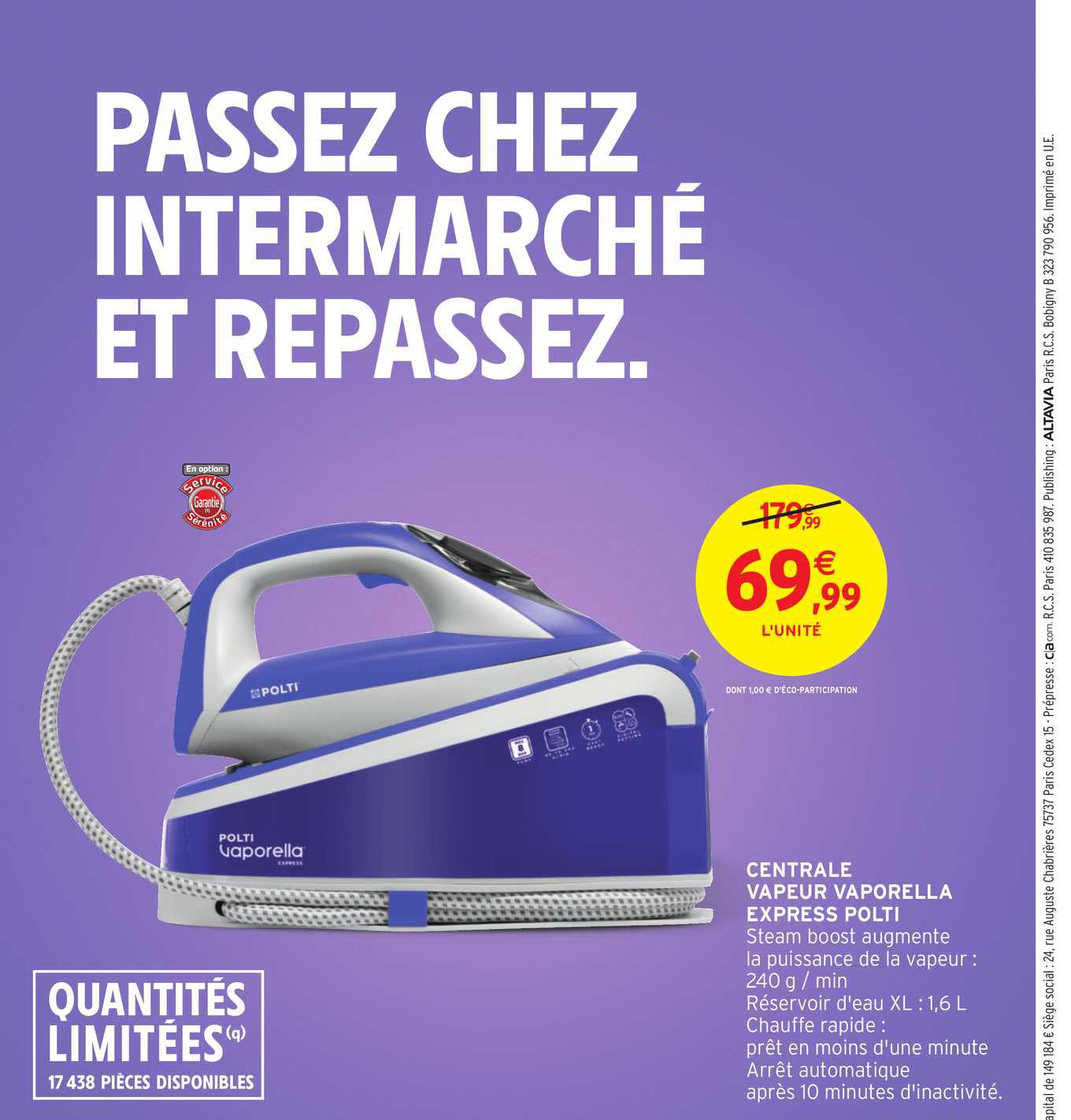 Centrale Vapeur Vaporella Express Polti