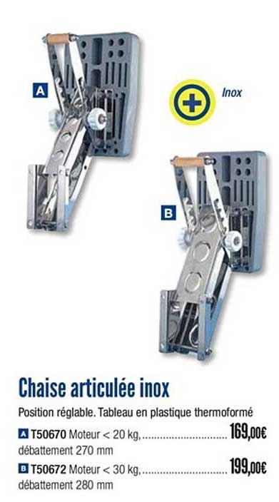 chaise articulée inox