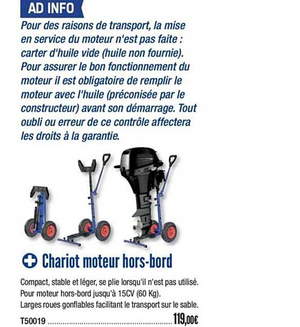 chariot moteur hors bord