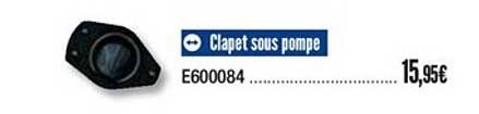 clapet sous pompe