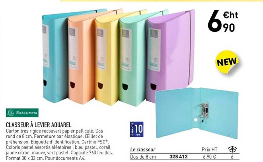 Classeur à Levier Aquarel Exacompta