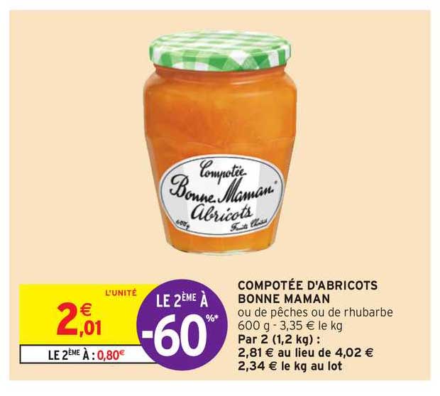 compotée d'abricots bonne maman