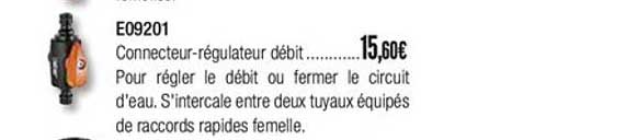 connecteur régulateur débit