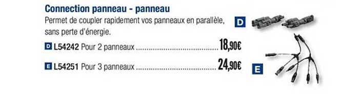 Connection Panneau Panneau L54242 L54251