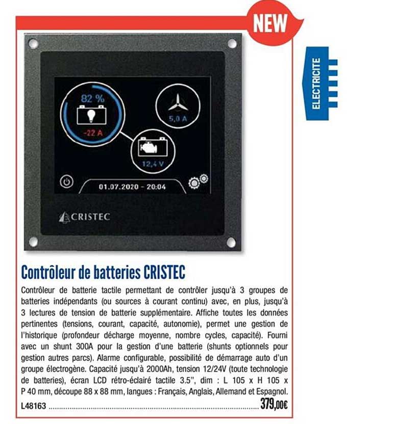 contrôleur de batteries cristec
