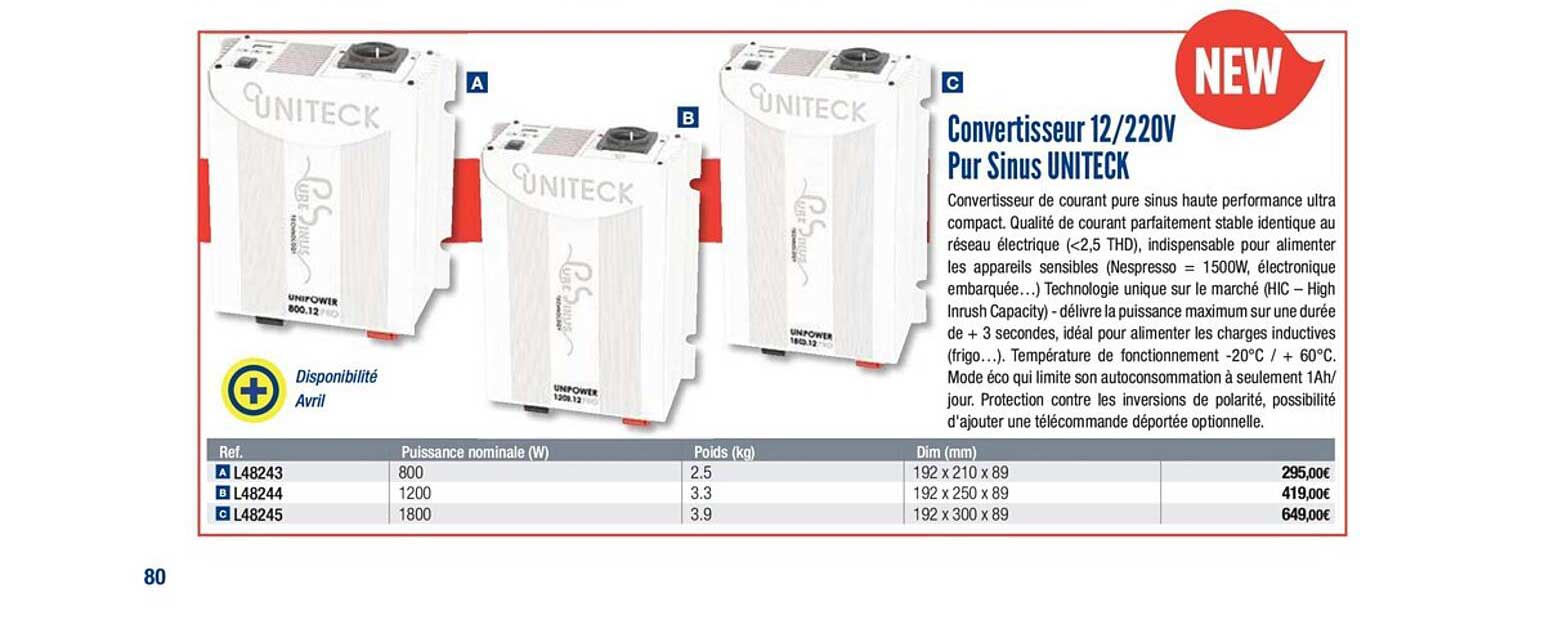 convertisseur 12 220v pur sinus uniteck