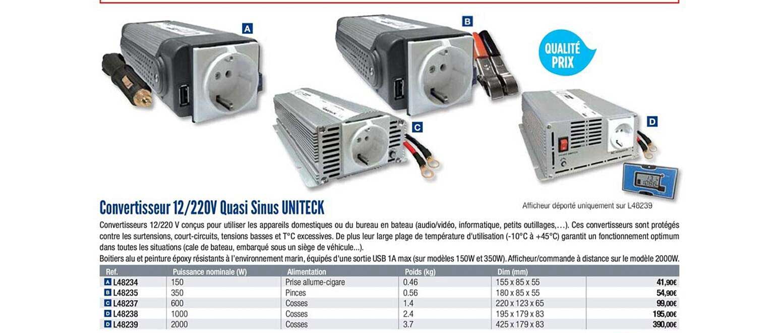 convertisseur 12 220v quasi sinus uniteck