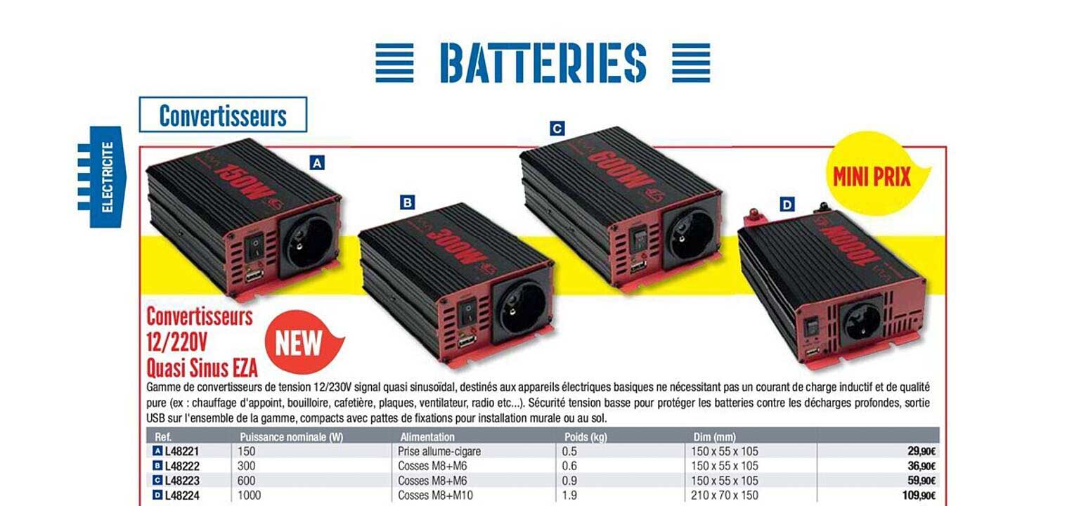 convertisseurs 12 220v quasi sinus eza