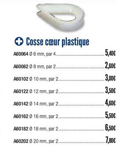cosse cœur plastique