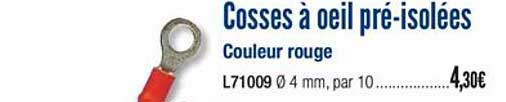 cosses à œil pré isolées