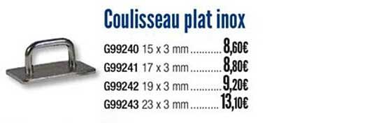 coulisseau plat inox