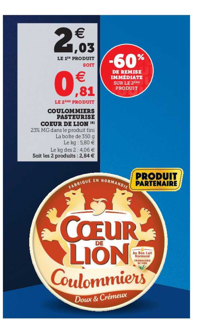 Coulommiers Pasteurisé Cœur De Lion