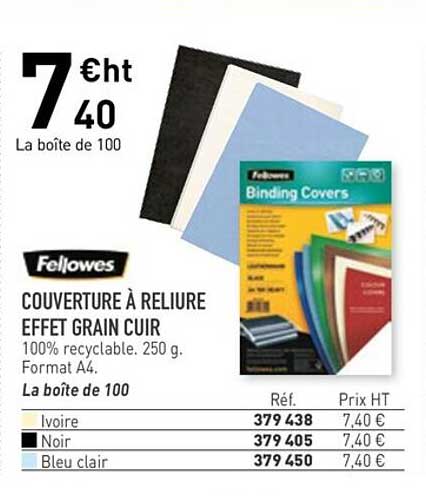 Couverture à Reliure Effet Grain Cuir Fellowes