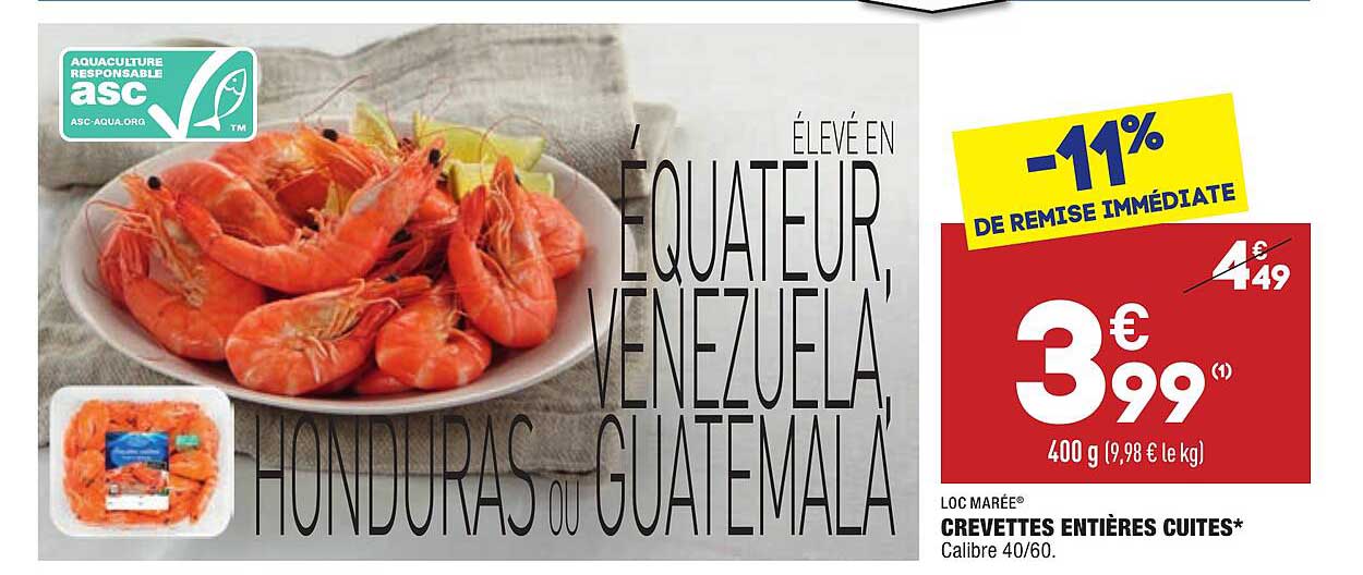 Crevettes Entières Cuites Loc Marée