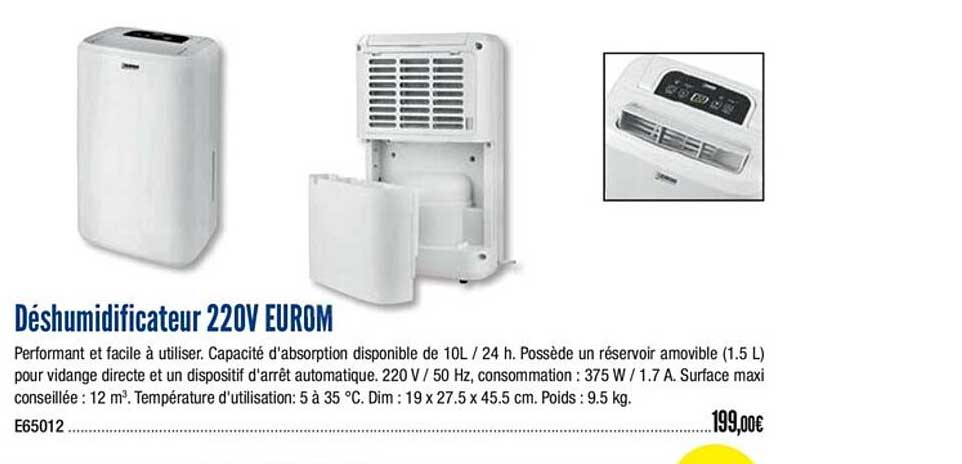 déshumidificateur 220v eurom
