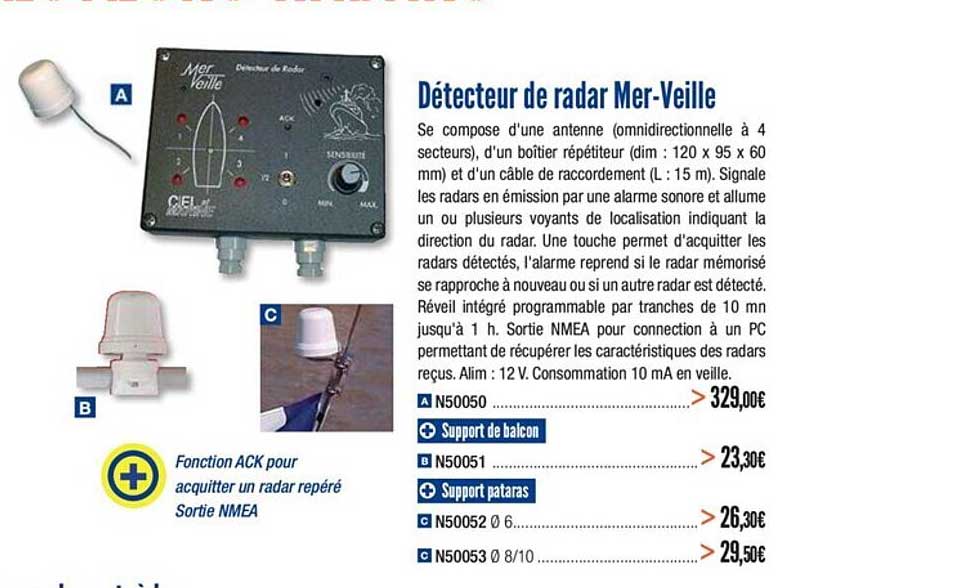 détecteur de radar mer veille