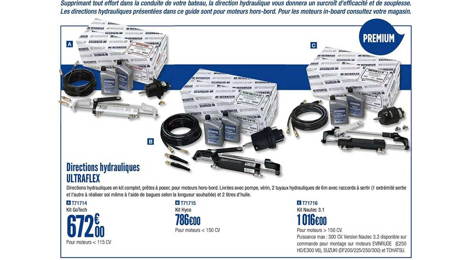 directions hydrauliques ultraflex